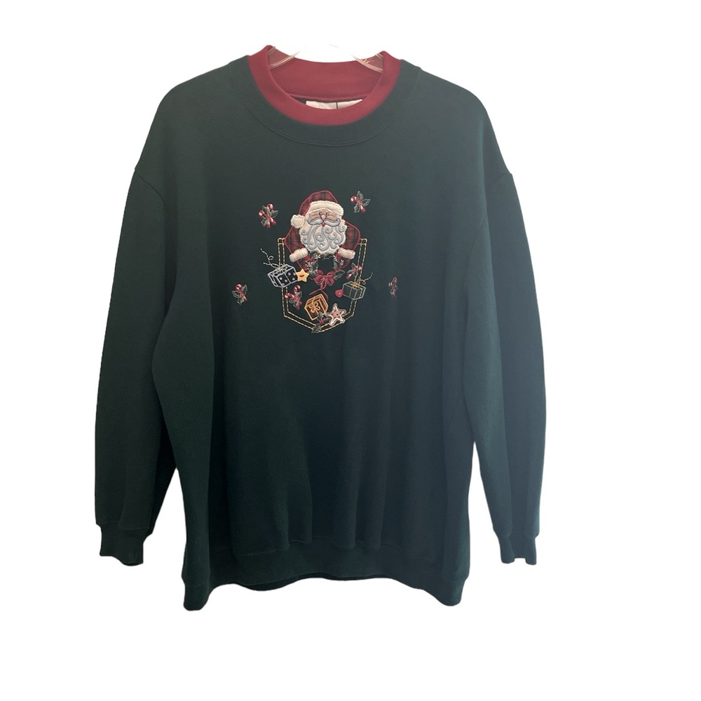 Vintage Bobbie Brooks Christmas Sweatshirt green and red XL